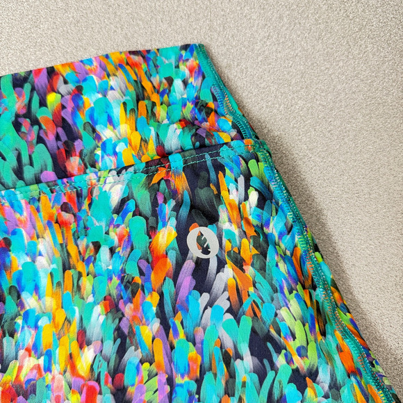 Dona Jo Skort Skirt Small Womens Blue Multi Abstract Tennis Pickleball Shorts - Picture 3 of 8